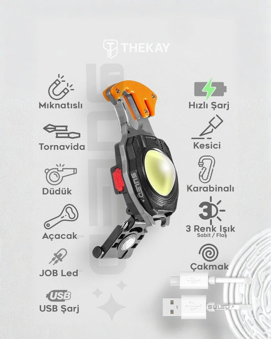 Hayat Işığı Pro | Mıknatıslı, Askılı, Suya Dayanıklı, Fonksiyonel Acil Durum Işığı