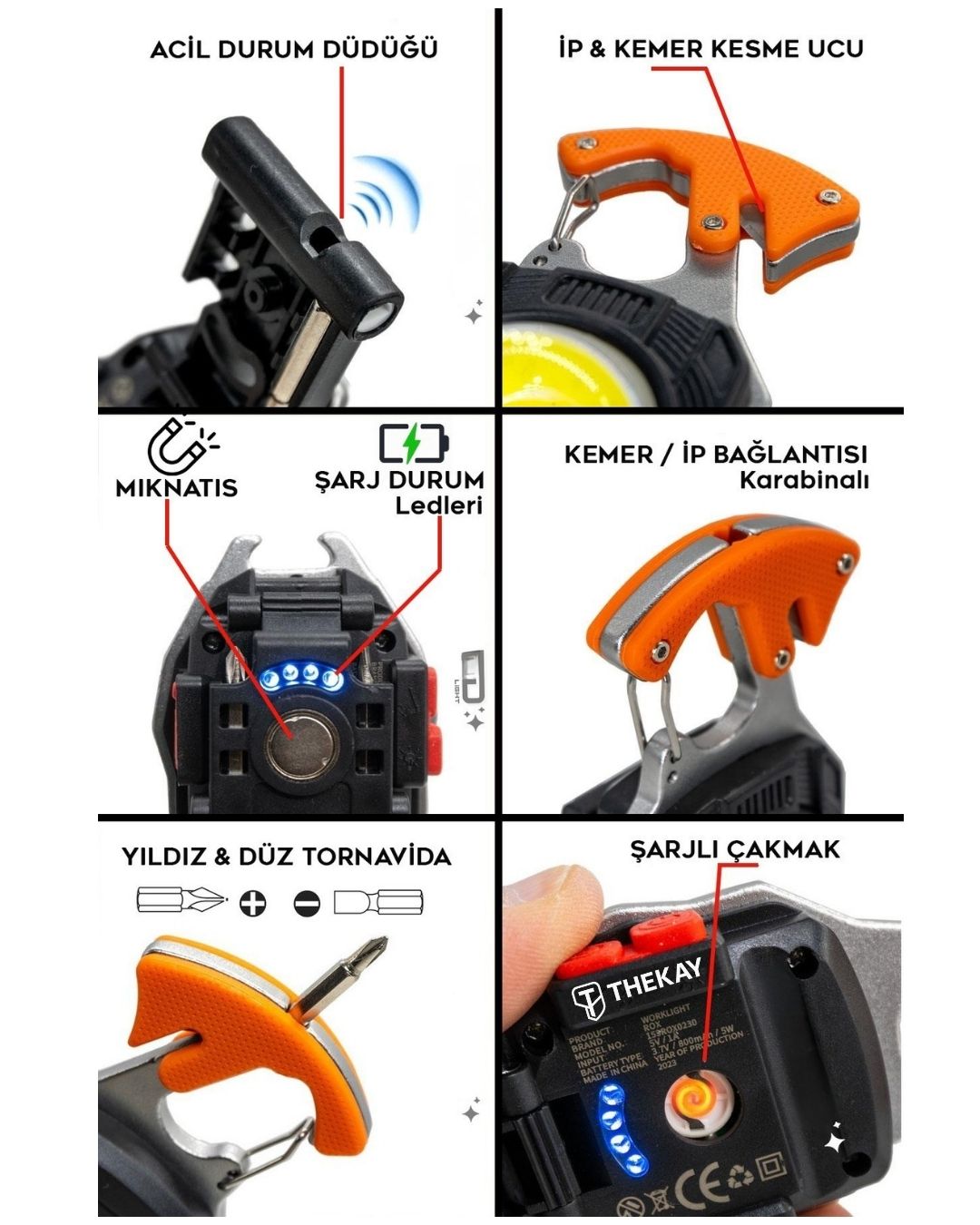Hayat Işığı Pro | Mıknatıslı, Askılı, Suya Dayanıklı, Fonksiyonel Acil Durum Işığı